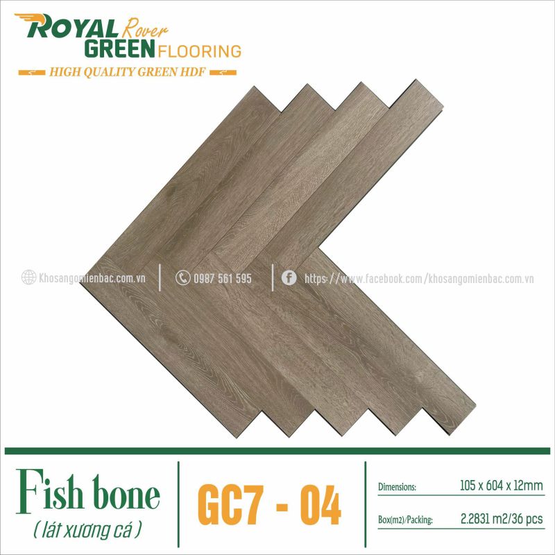Sàn Gỗ Xương Cá Royal Green GC7-04