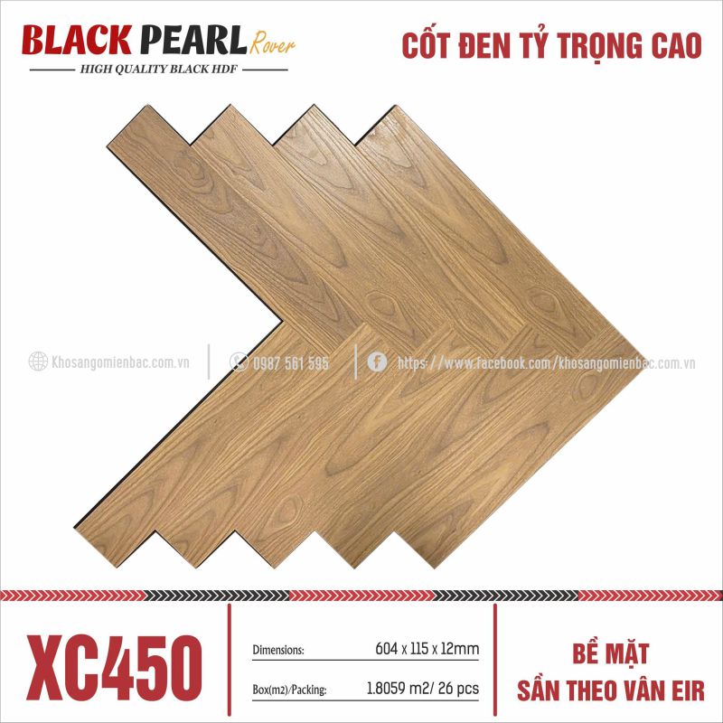 Sàn Gỗ Xương Cá Black Pearl XC450