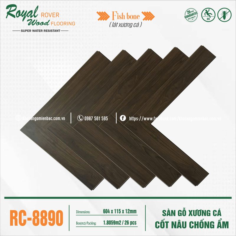 Sàn Gỗ Xương Cá Royal Wood Rover RC-8890