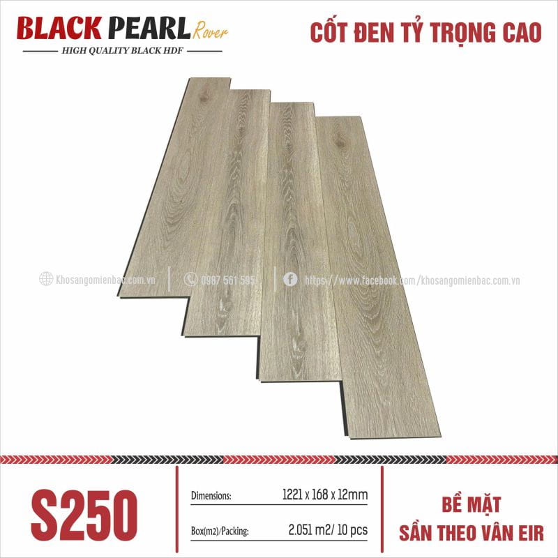 Sàn Gỗ Cốt Đen Black Pearl S250