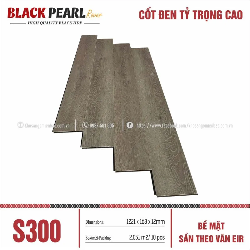 Sàn Gỗ Cốt Đen Black Pearl S300