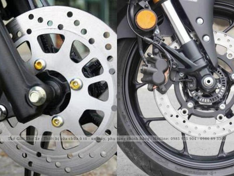 Phanh đĩa với thiết kế đĩa bằng kim loại được gắn vào bánh xe để hãm tốc độ