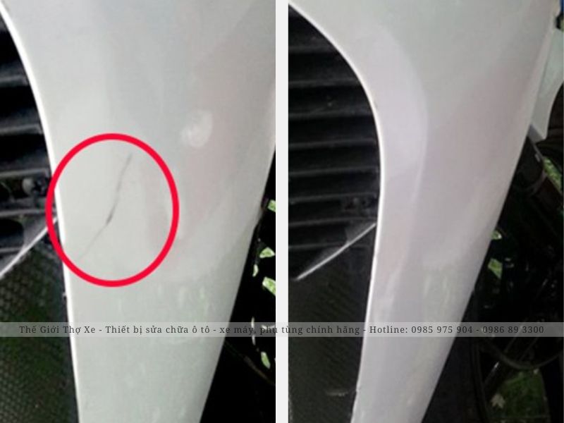 Vết xước sau khi được sơn lại 