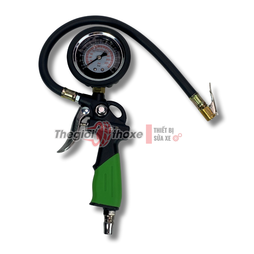 Đồng hồ bơm lốp xe máy, ô tô - Tuosen (mặt dầu)