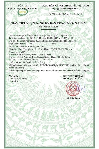 Dược Thuận Hóa - Công ty TNHH Thương Mại Dược Phẩm Thuận Hóa 134 giay cong bo san pham thuan hoa pharma 1 Dược phẩm Thuận Hóa,Thực phẩm chứuc năng,Dược phẩm,Thuốc