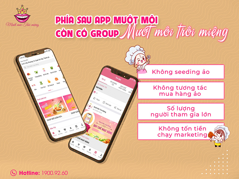 Phía sau app mướt môi trôi miệng còn có group mướt môi trôi miệng