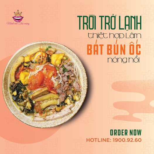 TRỜI TRỞ LẠNH THIỆT HỢP LÀM BÁT BÚN ỐC NÓNG HỔI