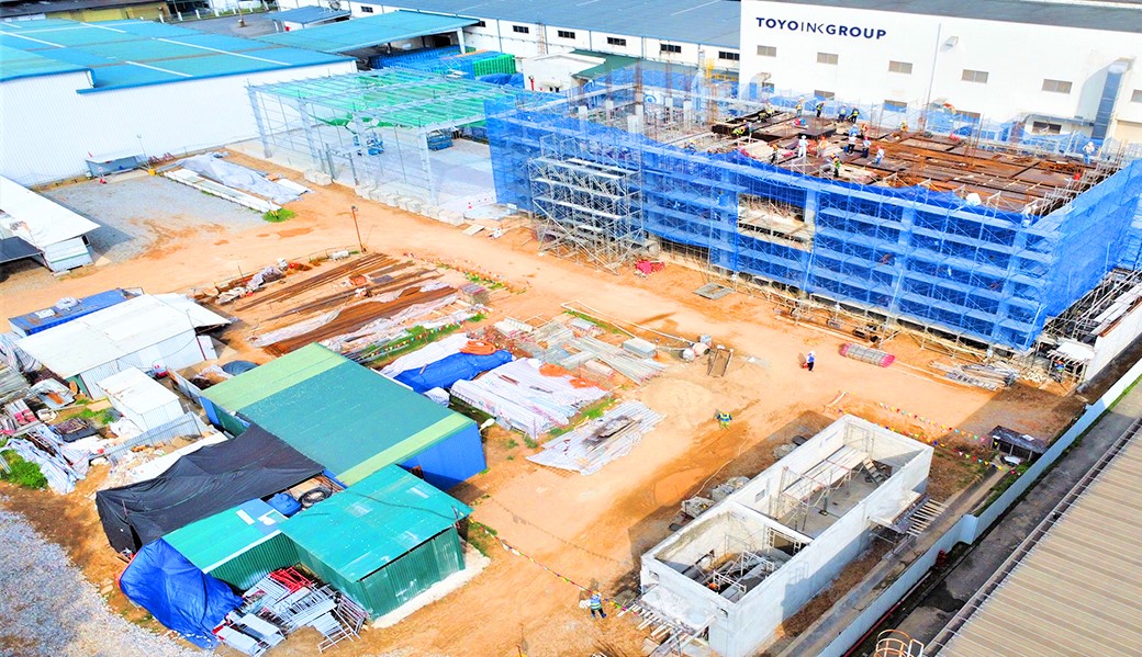 Cập nhật tiến độ thi công dự án tháng 05/2023 – Dự án Nhà máy Toyo INK Compounds Việt Nam giai đoạn 3