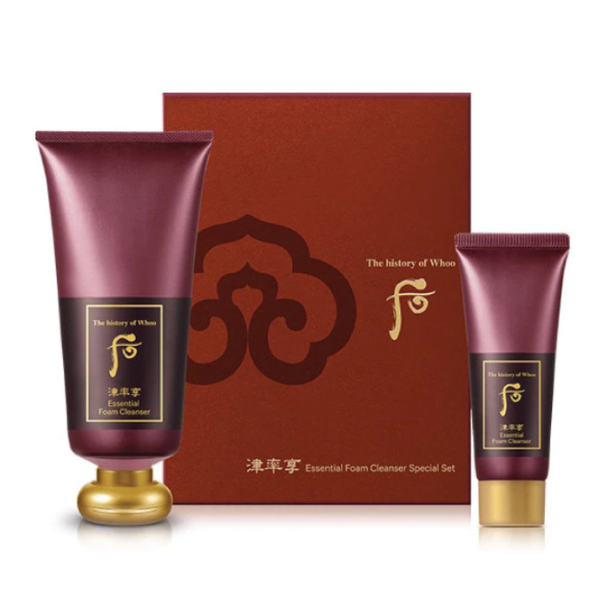 Set sữa rửa mặt Whoo đỏ – Essential Foam Cleanser Special Set