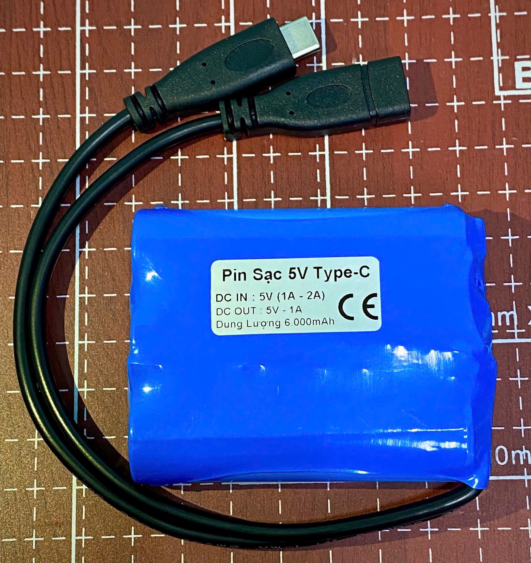Pin lưu điện camera 5V 6.000mAh Type-C