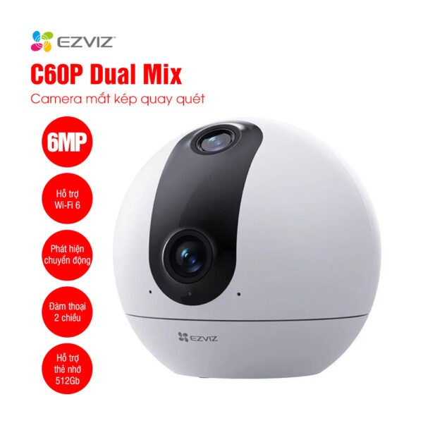 Camera wifi EZVIZ ống kính kép C60p Dual Mix, kết nối 2.4GHz và 5GHz