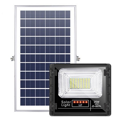 Đèn pha năng lượng mặt trời 25W JD-8825L vỏ nhôm
