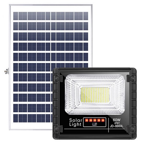 Đèn pha năng lượng mặt trời 60W JD-8860L vỏ nhôm