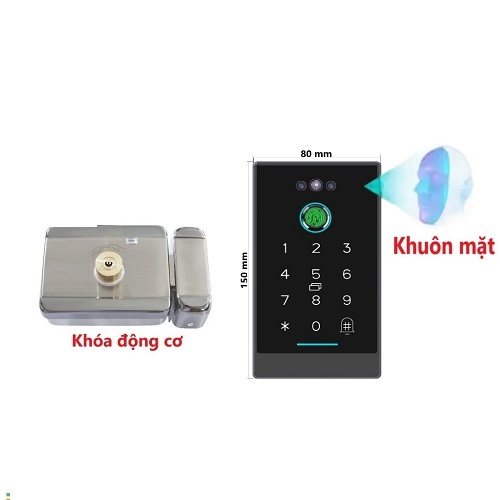 Bộ khóa cửa nhận diện khuôn mặt dùng cho nhà trọ, căn hộ dịch vụ
