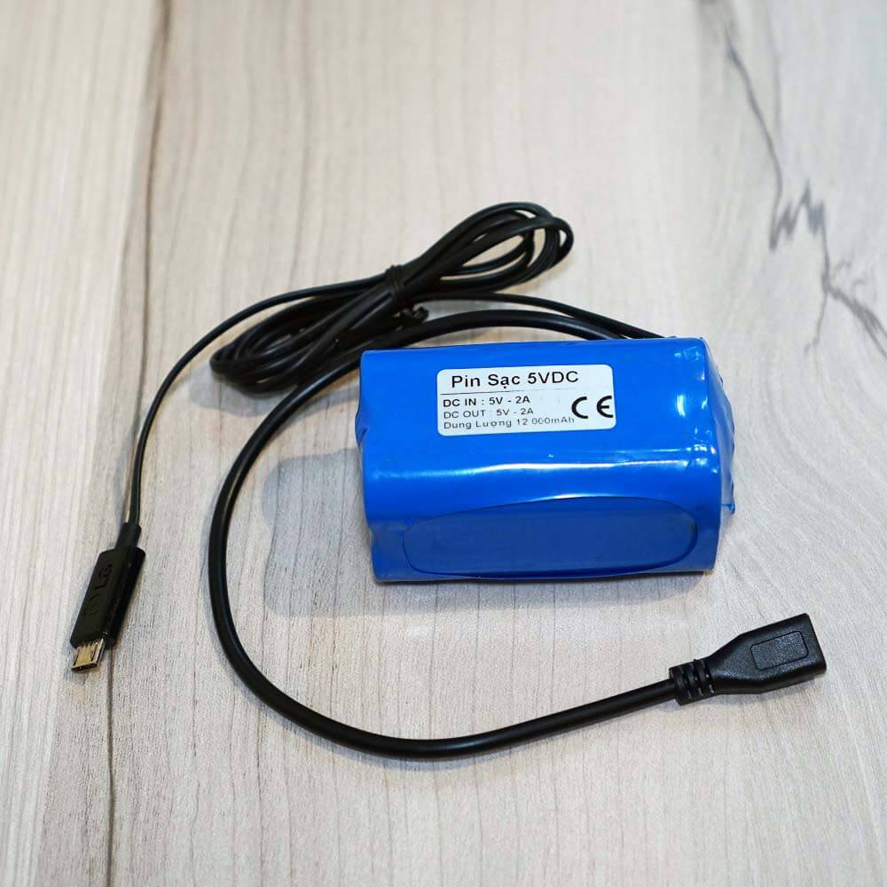 Pin lưu điện camera 5V 12.000mAH - micro USB