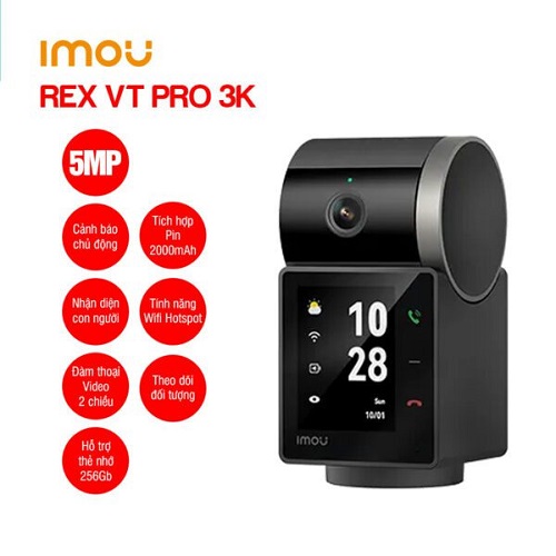 Camera wifi Imou REX VT 5MP IPC-S2VBP-5M0WR - Gọi video 2 chiều, tích hợp pin 2.000mAh