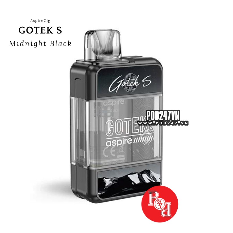 Aspire Gotek S Bản Kèm Rỗng - Midnight Black - Pod247vn