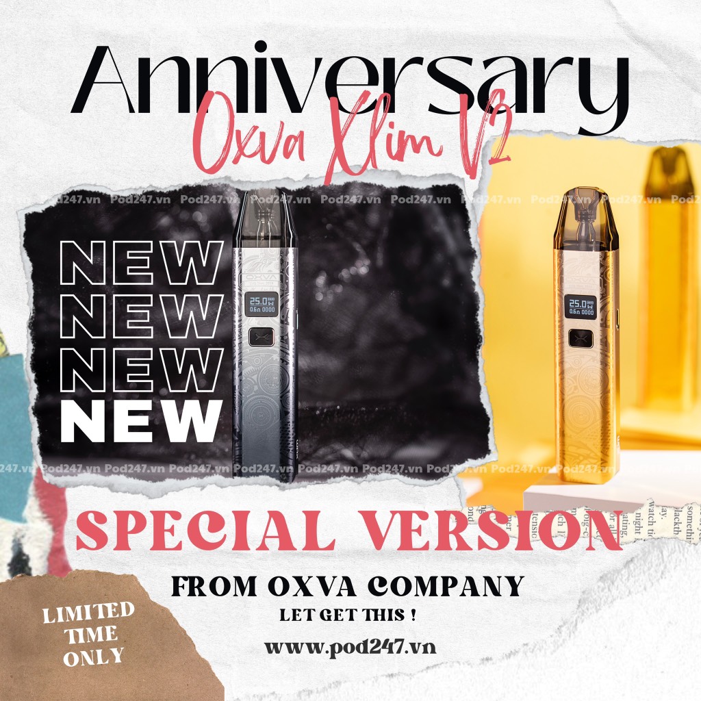 Oxva Xlim V2 - 3rd anniversarry - Silver and Gold ( Phiên bản kỉ niệm Oxva Xlim V2 )