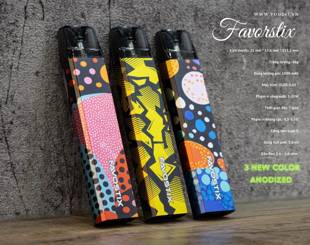 Aspire Favostix 1.5 New color ( màu mới ) Pod Kit - NÂNG CẤP AIRFLOW 