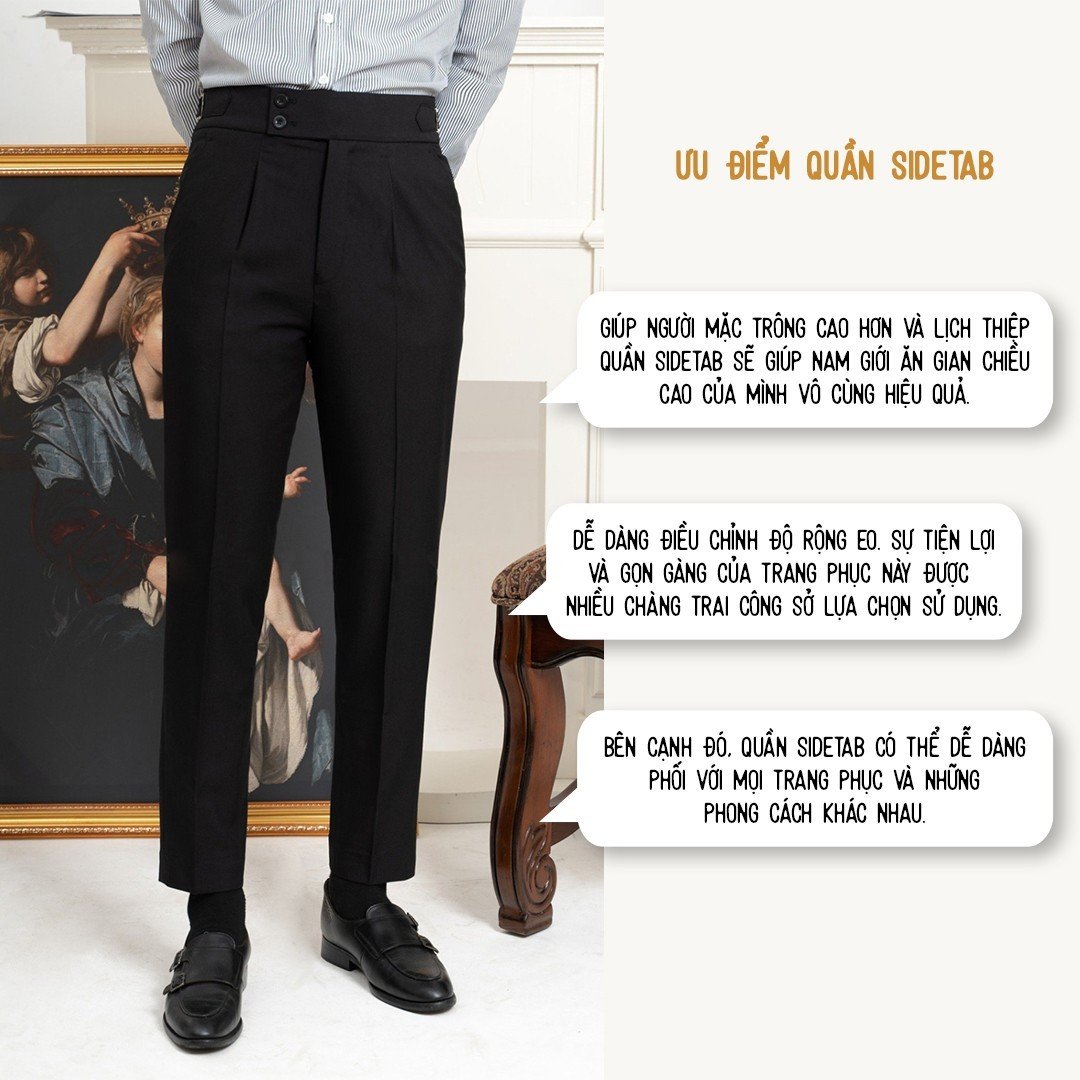 Quần sidetab lựa chọn tuyệt vời cho những chiếc quần tây