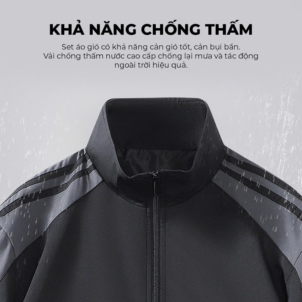 Bộ quần áo vải gió nam 2 lớp