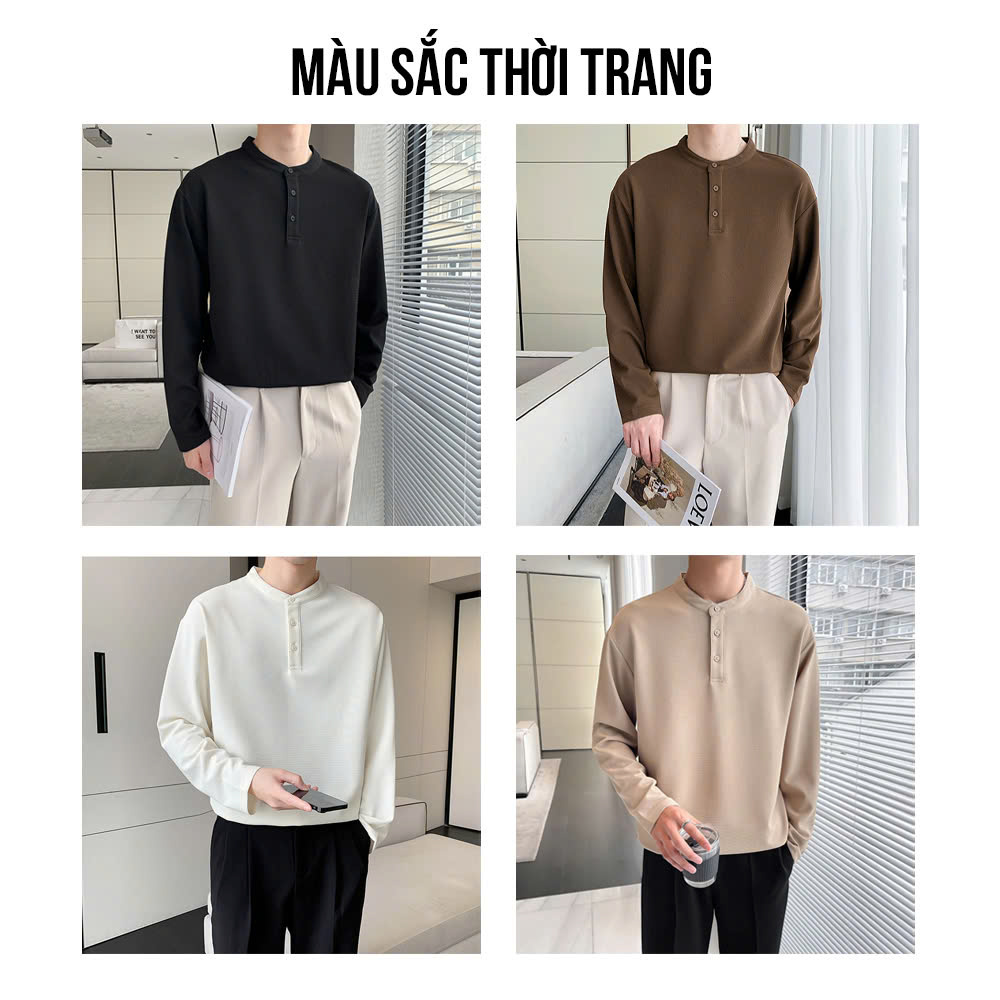 Áo thun nam dài tay cổ tròn
