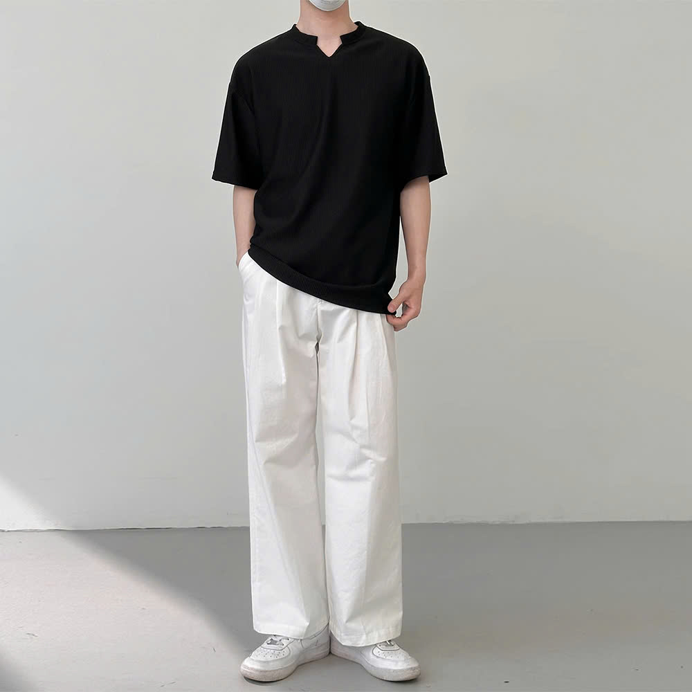 Áo thun gân tăm nam ngắn tay unisex