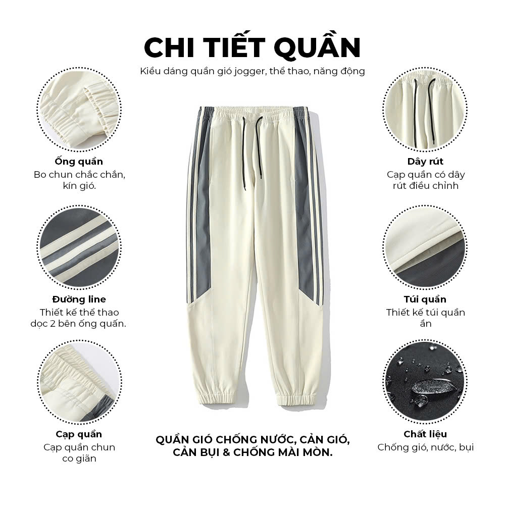 Bộ quần áo vải gió nam 2 lớp