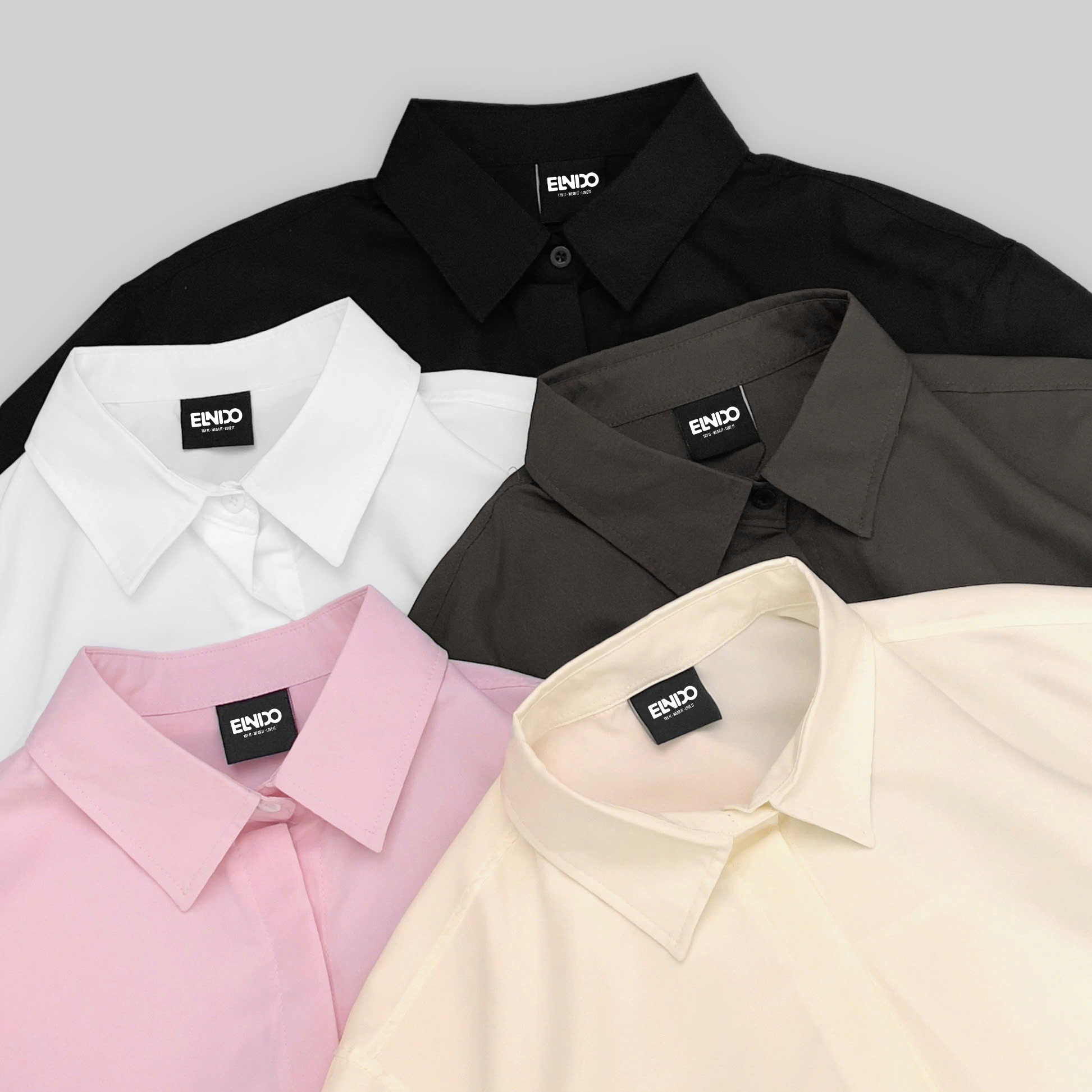 Áo sơ mi tay ngắn unisex chất vải lụa dãn cao cấp