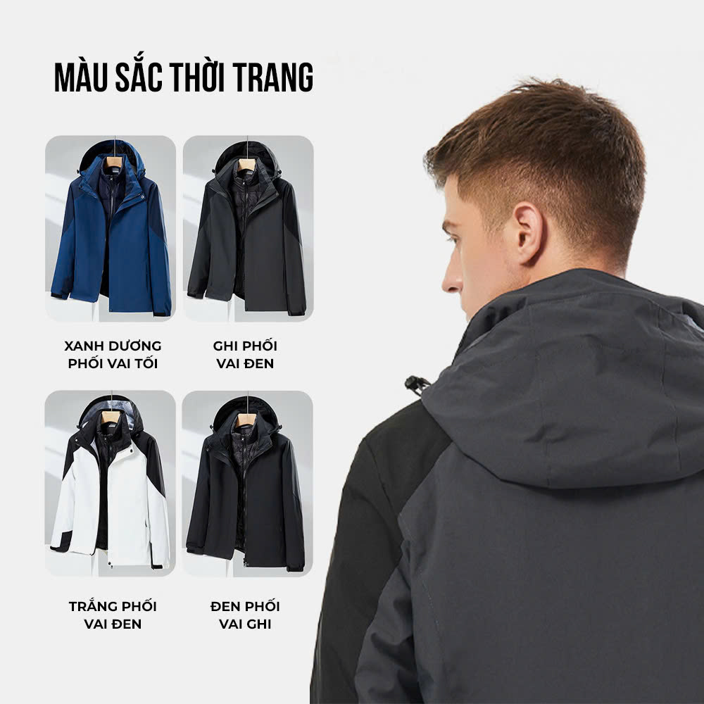 Áo khoác gió cao cấp, 2 lớp chất gió tráng bạc