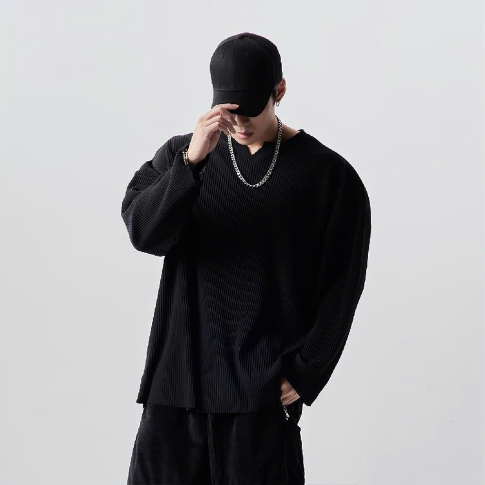 Áo thun gân nam dài tay unisex