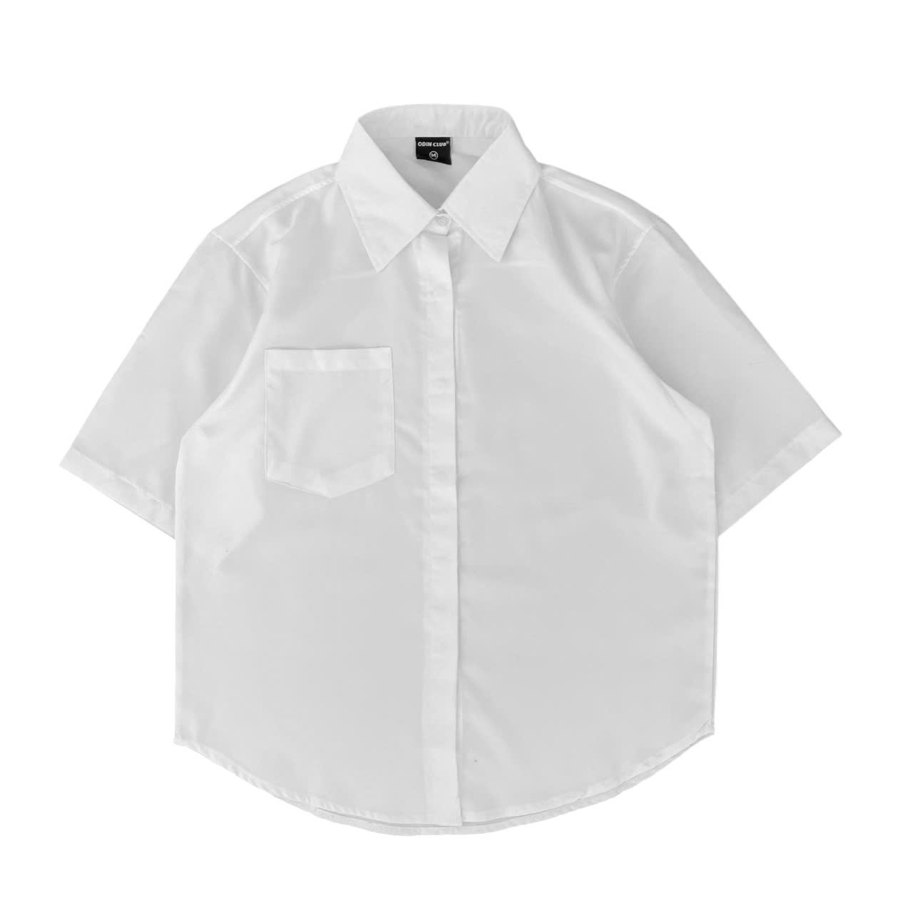 Áo sơ mi tay ngắn unisex chất vải lụa dãn cao cấp