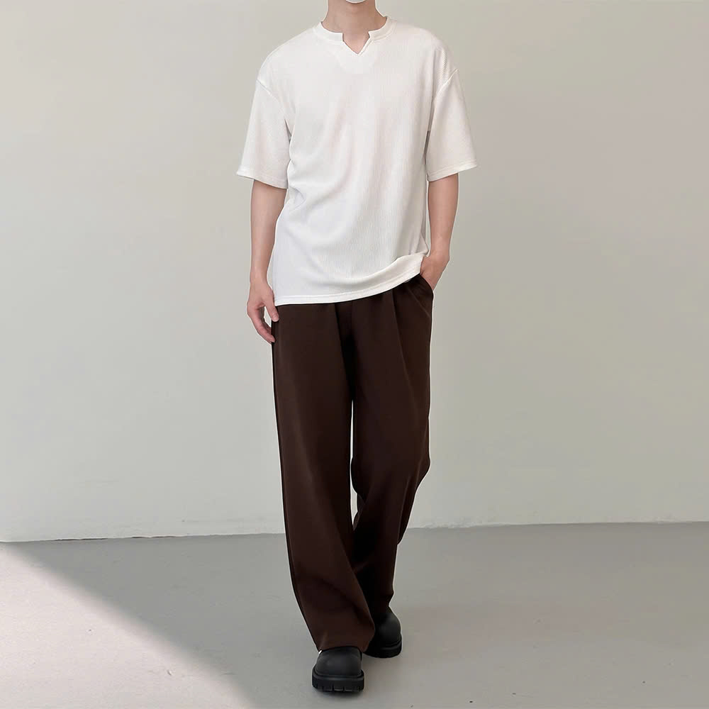 Áo thun gân tăm nam ngắn tay unisex