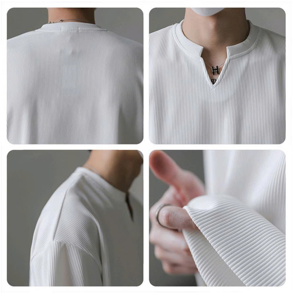 Áo thun gân nam ngắn tay unisex