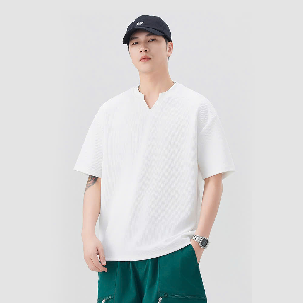 Áo thun gân nam ngắn tay unisex