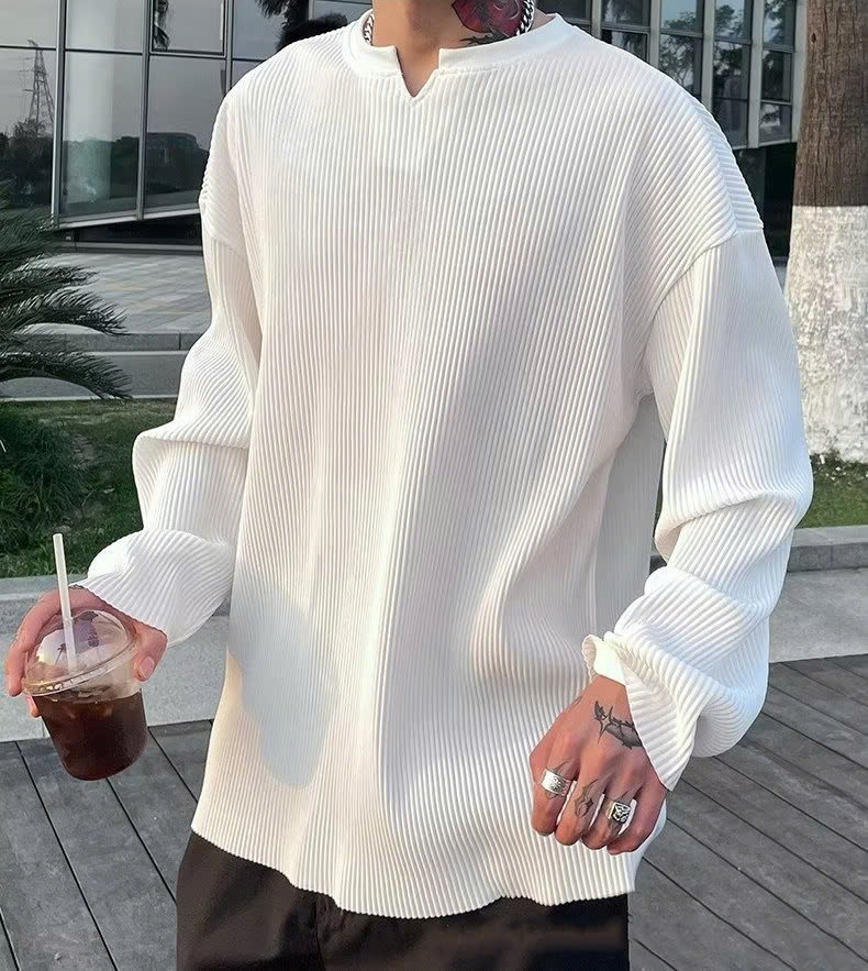 Áo thun gân nam dài tay unisex