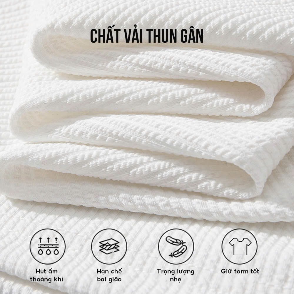 Áo thun gân nam ngắn tay unisex