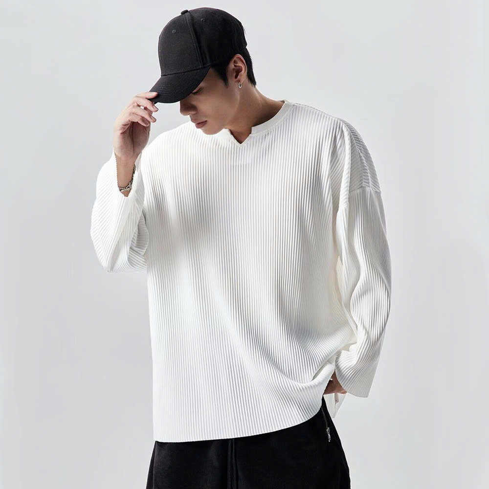Áo thun gân nam dài tay unisex