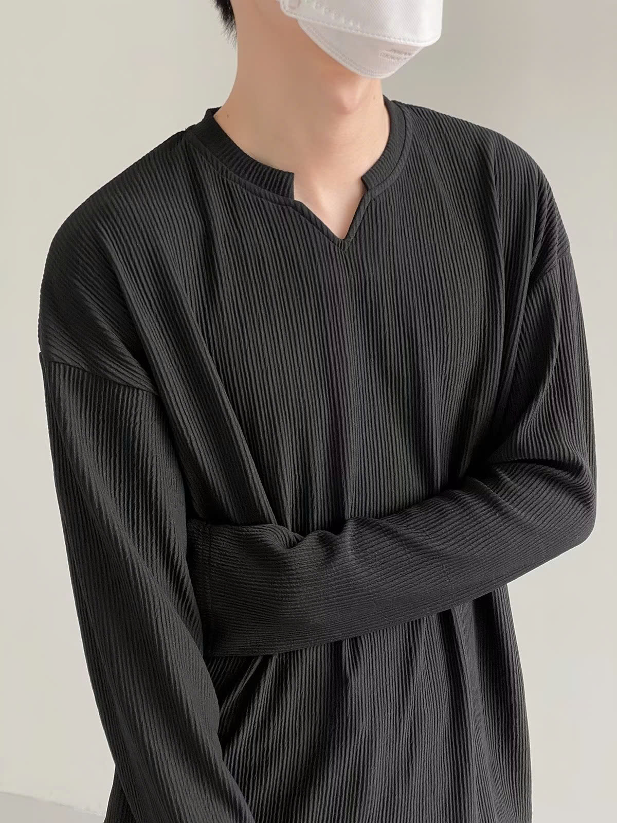 Áo thun gân nam dài tay unisex