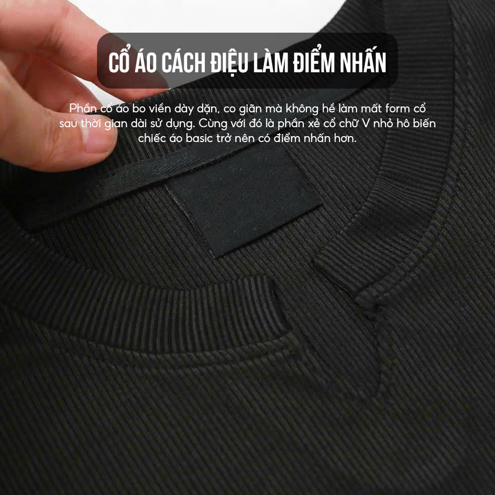 Áo thun gân tăm nam ngắn tay unisex