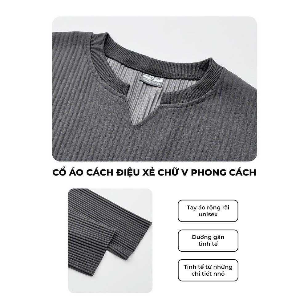 Áo thun gân nam dài tay unisex