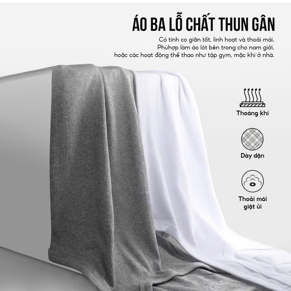 Áo ba lỗ nam dáng chất gân đũa thun lạnh