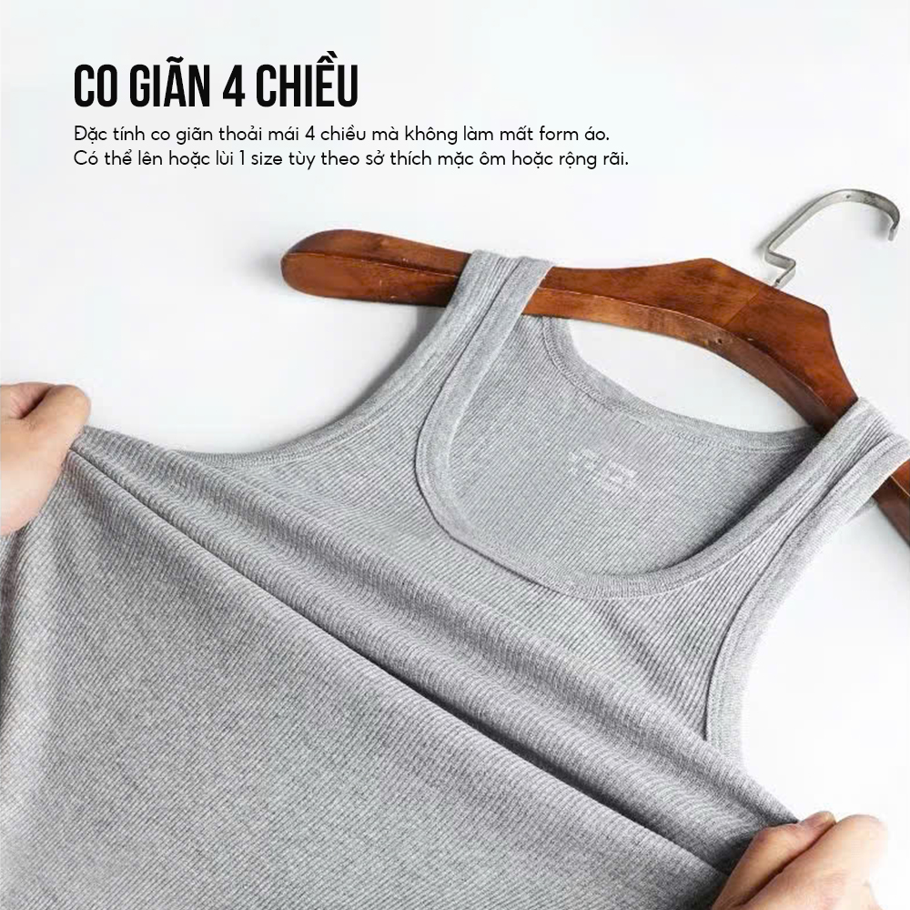 Áo ba lỗ nam dáng chất gân đũa thun lạnh