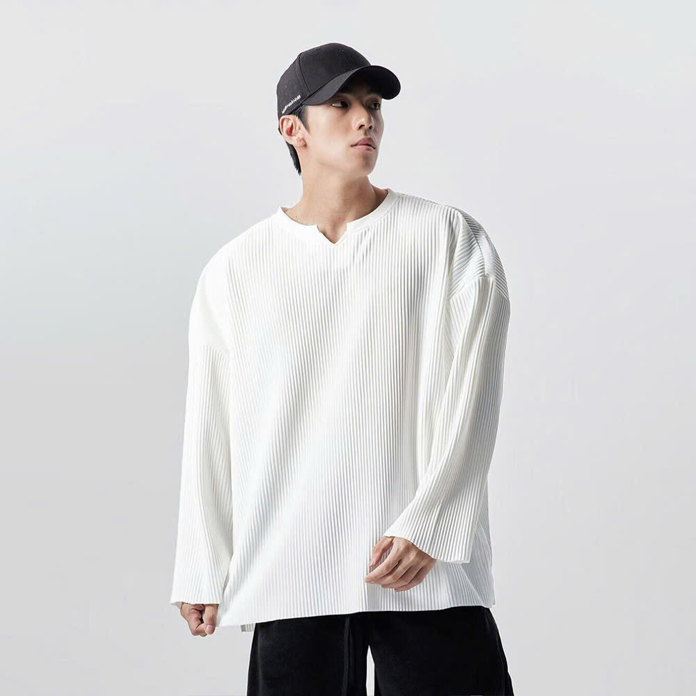 Áo thun gân nam dài tay unisex