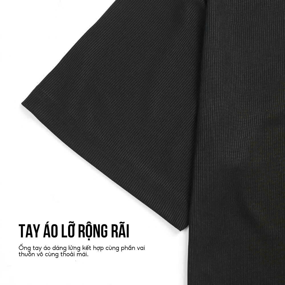 Áo thun gân tăm nam ngắn tay unisex