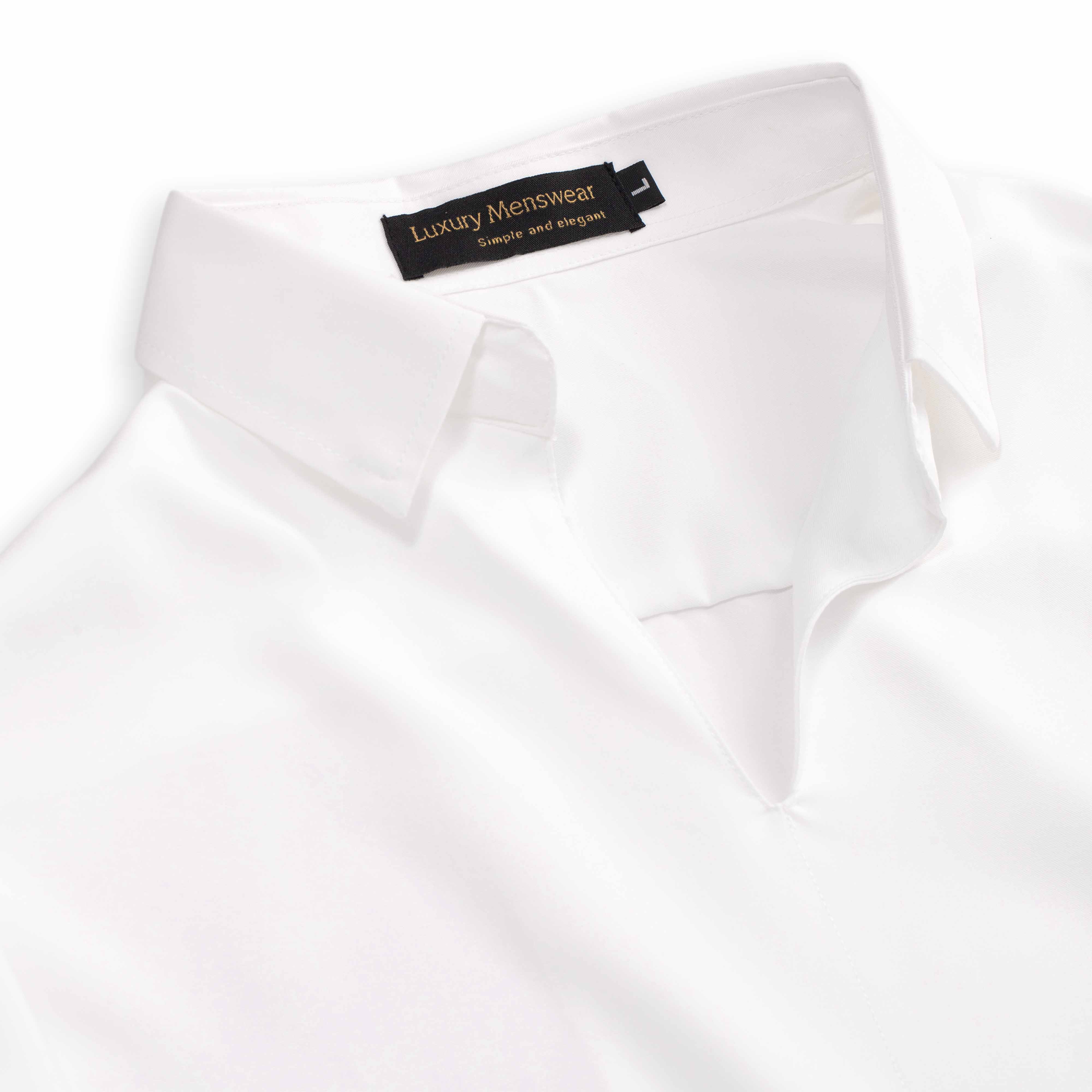 Áo sơ mi không cúc lụa mịn form rộng