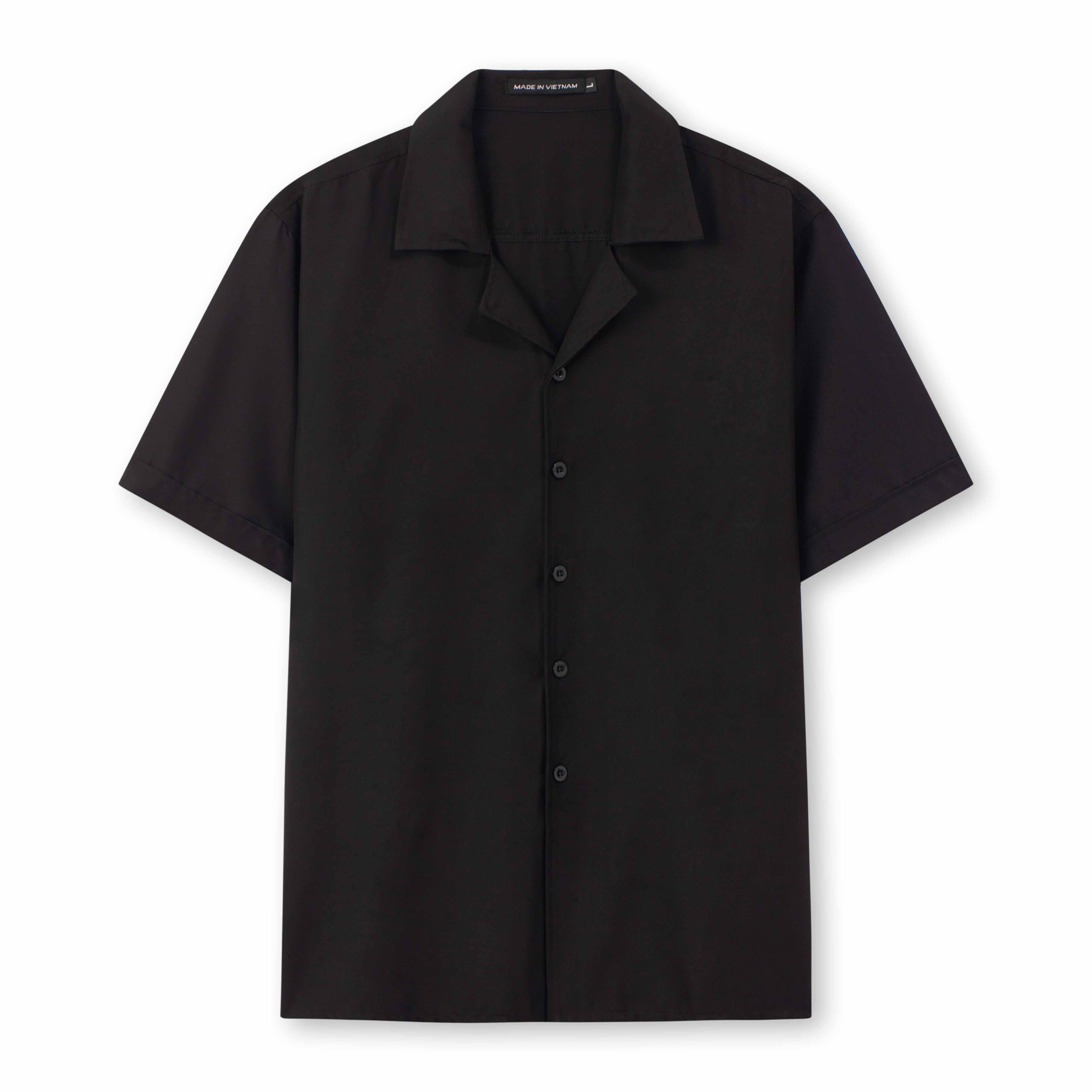 Áo sơ mi tay ngắn unisex form rộng cổ vest