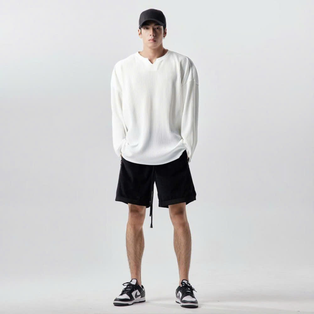 Áo thun gân nam dài tay unisex