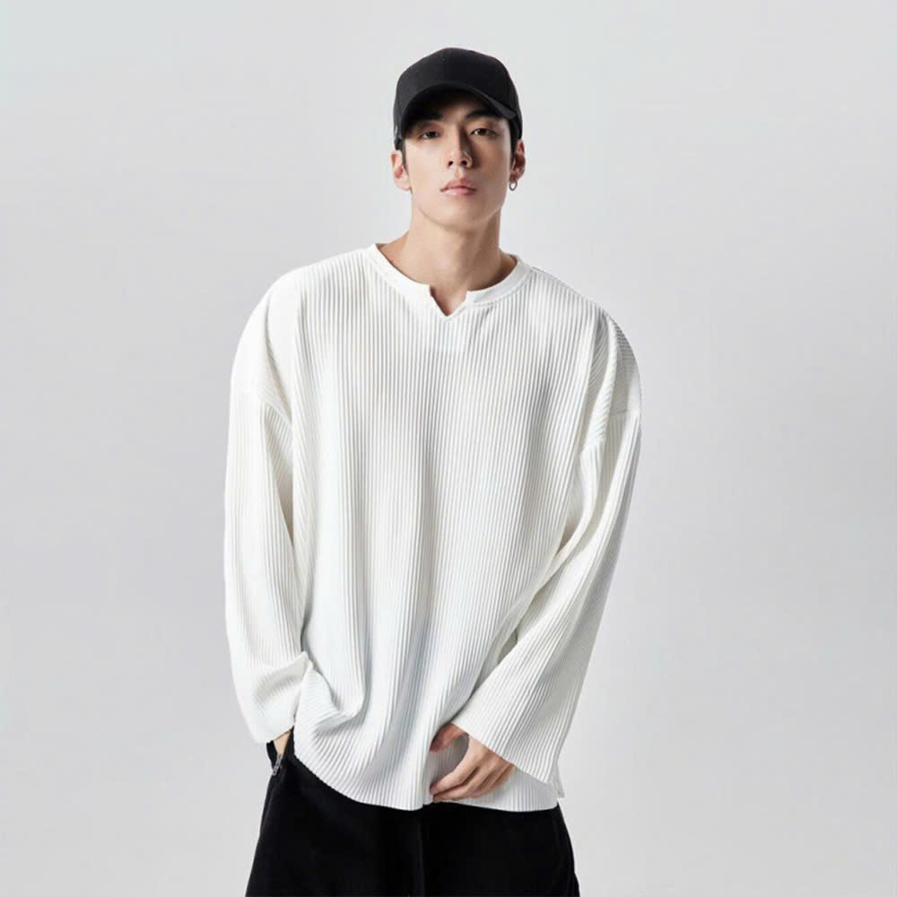 Áo thun gân nam dài tay unisex