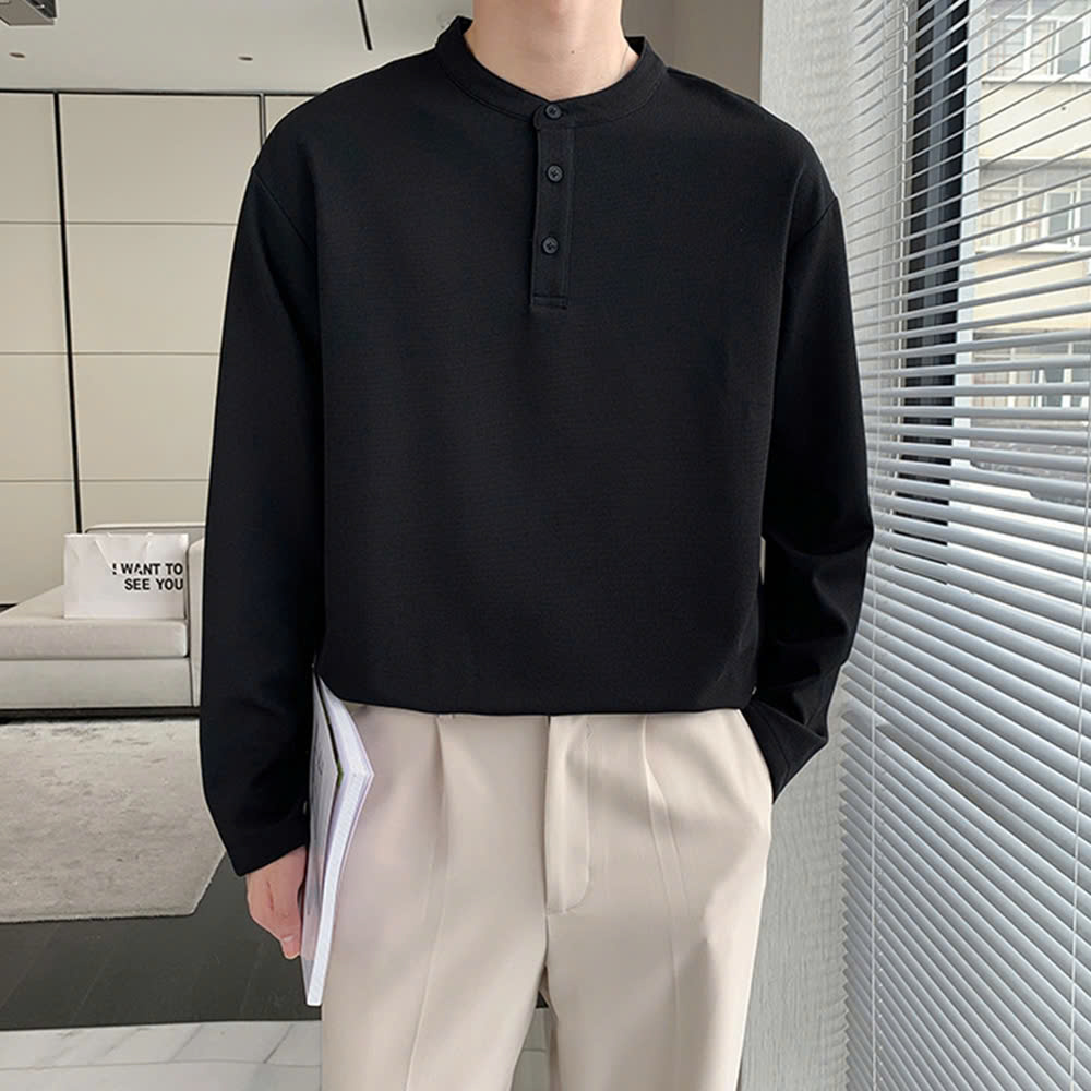 Áo thun nam dài tay cổ tròn